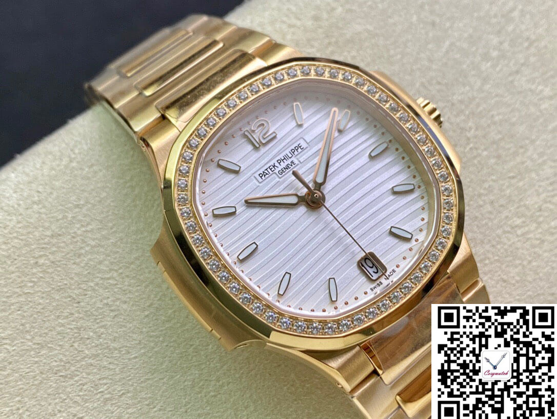 PATEK PHILIPPE NAUTILUS LADIES 7118/1200R-001 3K FACTORY SILVER WHITE DIAL NAUTILUS LADIES