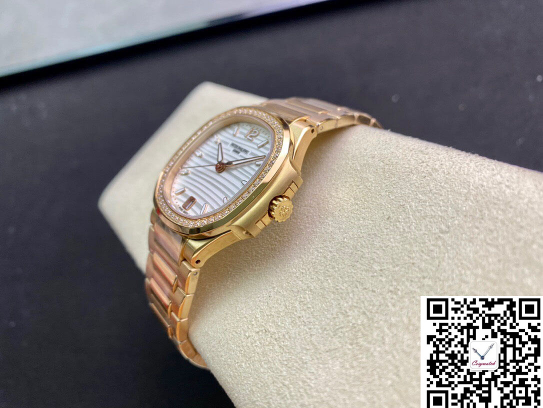 PATEK PHILIPPE NAUTILUS LADIES 7118/1200R-001 3K FACTORY SILVER WHITE DIAL NAUTILUS LADIES