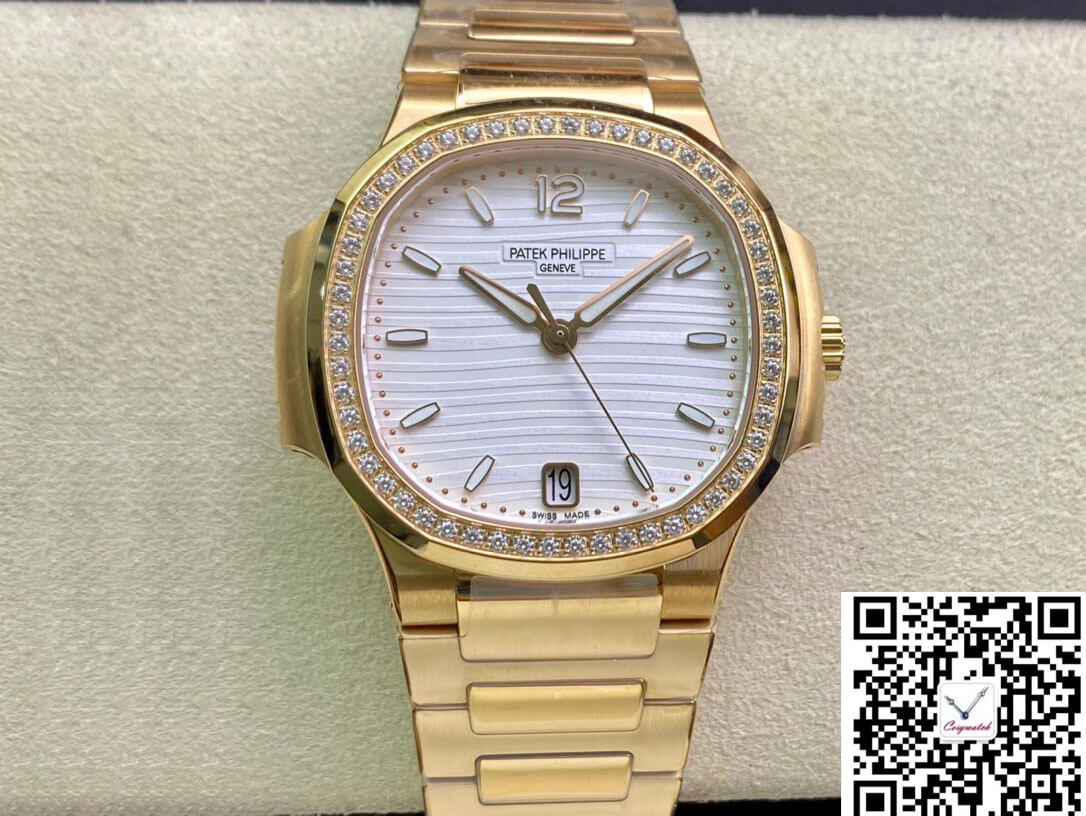PATEK PHILIPPE NAUTILUS LADIES 7118/1200R-001 3K FACTORY SILVER WHITE DIAL NAUTILUS LADIES