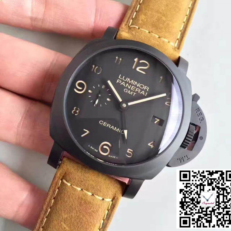 PANERAI LUMINOR GMT 1950 3 DAYS PAM441 VS FACTORY V2 BLACK DIAL Vs Factory,PANERAI
