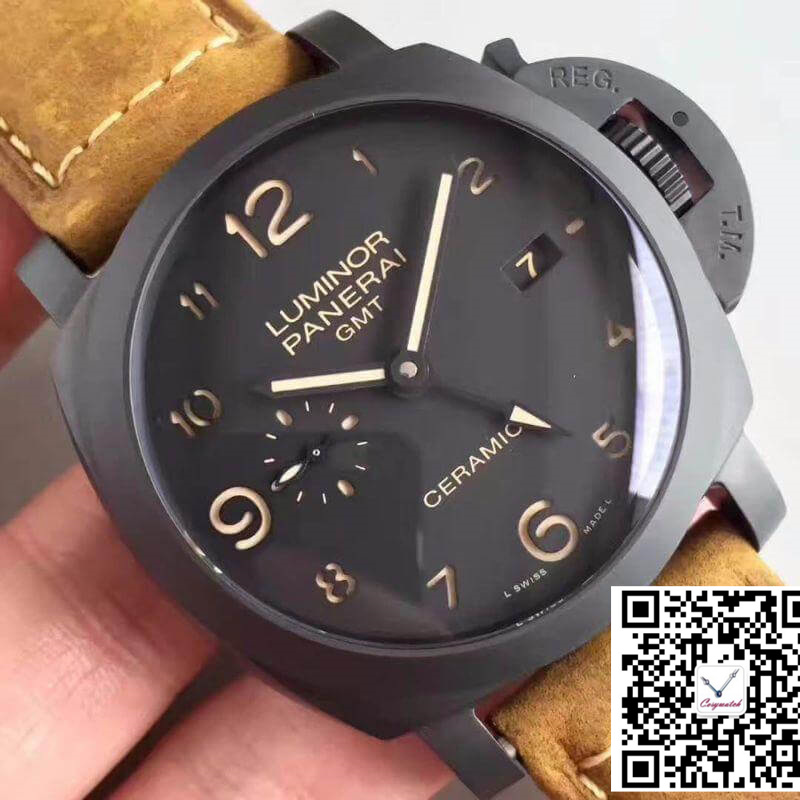 PANERAI LUMINOR GMT 1950 3 DAYS PAM441 VS FACTORY V2 BLACK DIAL Vs Factory,PANERAI