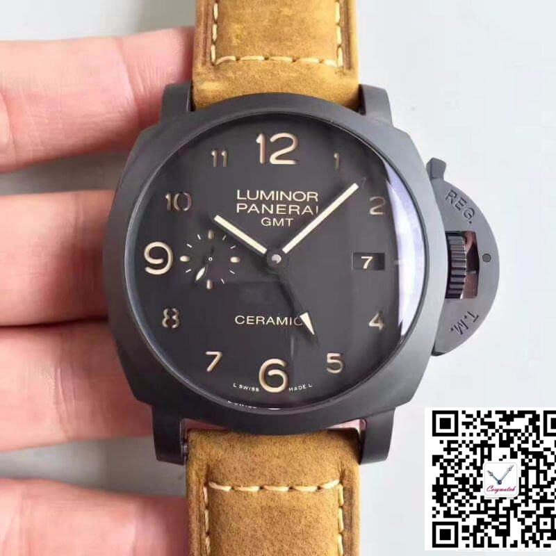 PANERAI LUMINOR GMT 1950 3 DAYS PAM441 VS FACTORY V2 BLACK DIAL Vs Factory,PANERAI