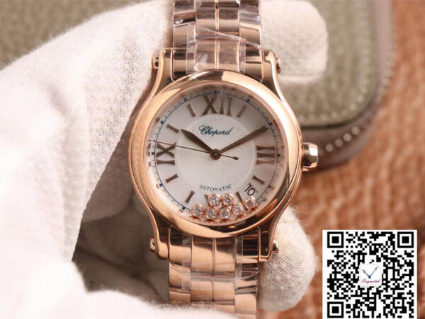 Chopard Happy Sport 274808-5002 YF Factory White Dial Rose Gold