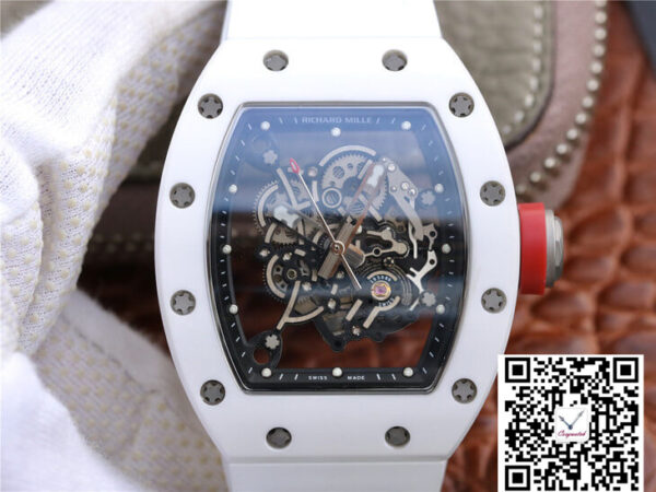 Richard Mille RM055 KV Factory Ceramic White Rubber Strap
