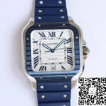 Santos De Cartier GF Factory Blue Rubber Strap