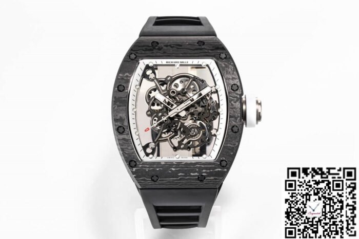 RICHARD MILLE RM055 NTPT BBR FACTORY BLACK RUBBER STRAP