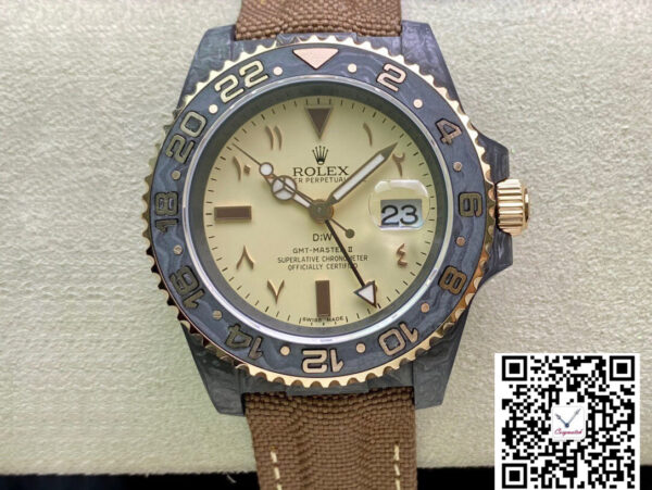 Rolex GMT-MASTER II Diw Carbon Fiber Brown Fabric Strap
