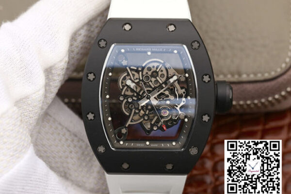 Richard Mille RM055 KV Factory Ceramics White Strap