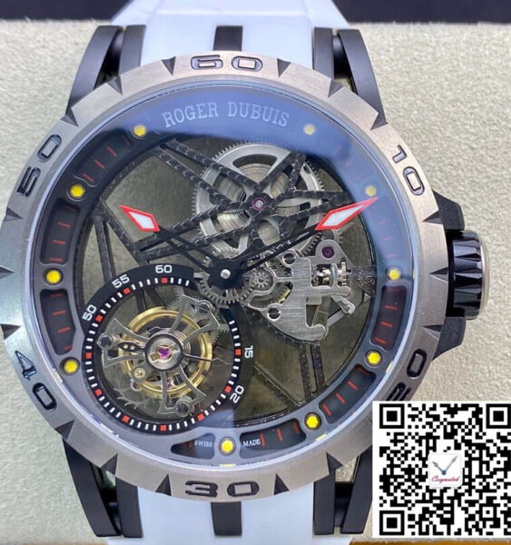 Roger Dubuis Excalibur RDDBEX0549 BBR Factory Tourbillon White Strap