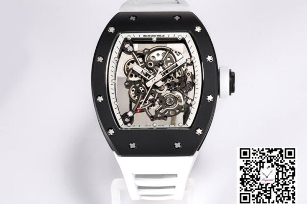 Richard Mille RM-055 BBR Factory White Rubber Strap