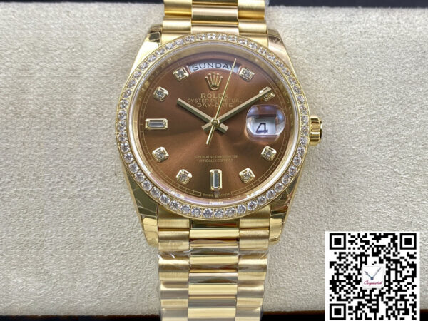 Rolex Day Date M128348RBR-0005 EW Factory Brown Dial