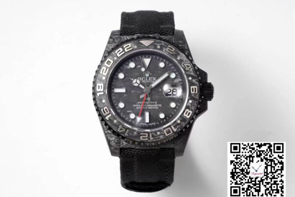 Rolex GMT-MASTER II Diw Carbon Fiber Black Fabric Strap