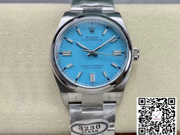 Rolex Oyster Perpetual M126000-0006 36MM Clean Factory Turquoise Blue Dial