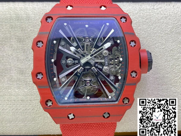 Richard Mille RM12-01 Tourbillon RM Factory Red Carbon Fiber Case