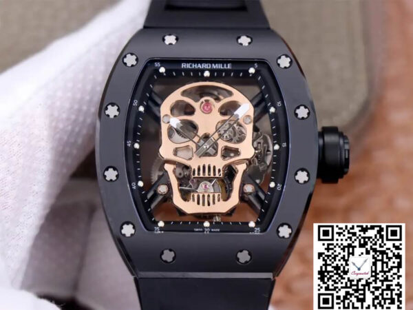 Richard Mille RM52-01 Tourbillon JB Factory Rose Gold Skull Dial