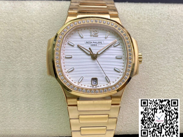 Patek Philippe Nautilus Ladies 7118/1200R-001 3K Factory Silver White Dial