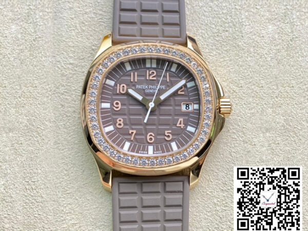 Patek Philippe Aquanaut Quartz Ladies 5067A PPF Factory Rose Gold Diamond-set Bezel