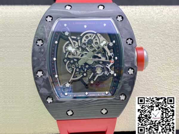 Richard Mille RM055 KV Factory V2 Carbon Fiber Red Strap