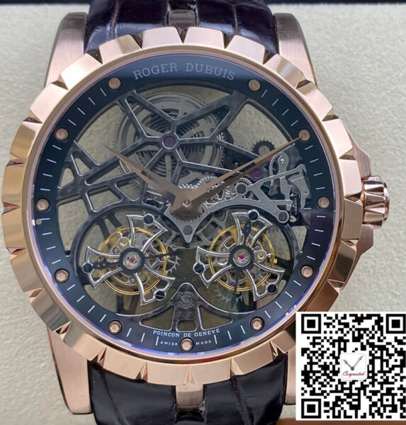 Roger Dubuis Excalibur RDDBEX0395 YS Factory Rose Gold Double Tourbillon Dial