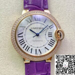 Ballon Bleu De Cartier 36MM WJBB0009 3K Factory Purple Leather Strap