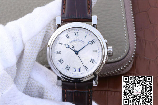 Breguet Marine 5817ST/12/5V8 White Dial Cowhide Strap