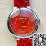 Ballon Bleu De Cartier 36MM 3K Factory Red Leather Strap