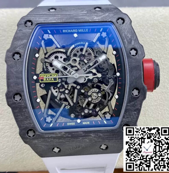 Richard Mille RM35-02 Carbon Fiber T+ Factory White Rubber Strap