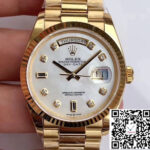 Rolex Day-Date M128238 EW Factory White Dial Diamond Time Scale