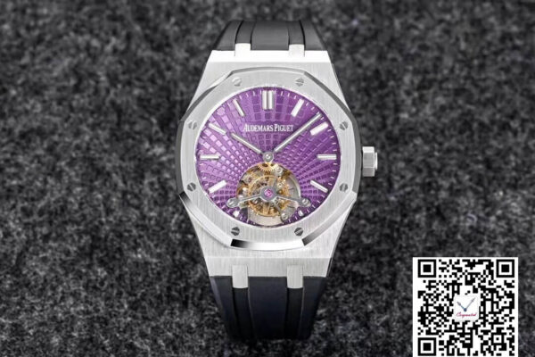 Audemars Piguet Royal Oak Tourbillon R8 Factory V3 Purple Dial Rubber Strap