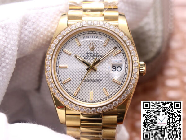 Rolex Day-Date M228348RBR-0005 EW Factory Silver Dial