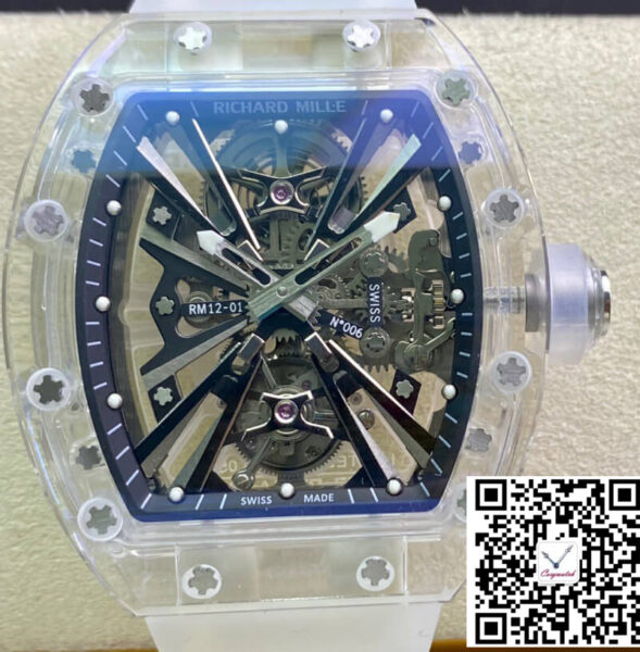 Richard Mille RM12-01 RM Factory Tourbillon Transparent Version Rubber Strap
