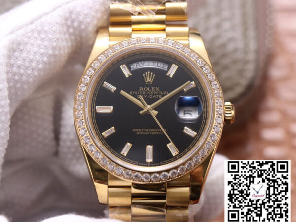 Rolex Day-Date M228348RBR-0001 EW Factory Yellow Gold Black Dial