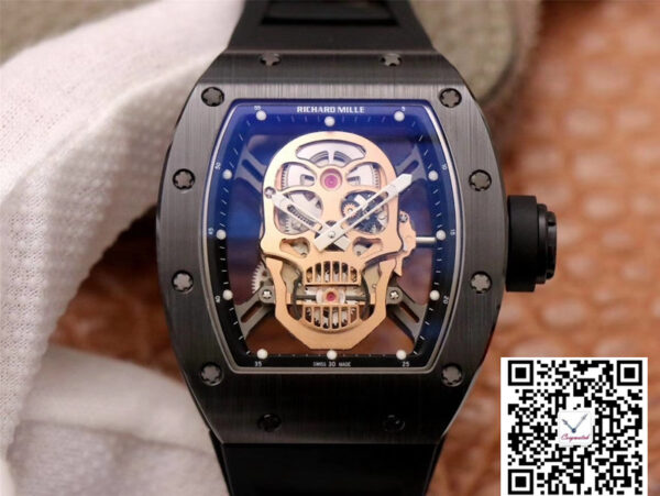 Richard Mille RM052-01 ZF Factory Black Ceramic Rose Gold Skull Dial