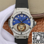 Hublot Big Bang Tourbillon Stainless Steel Diamond Blue Dial