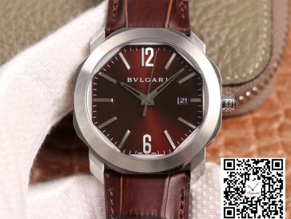 Bvlgari Octo 102705 BV Factory Reddish Brown Dial