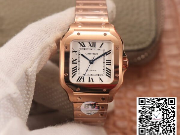 Cartier De Santos WSSA0010 BV Factory 18K Rose Gold White Dial
