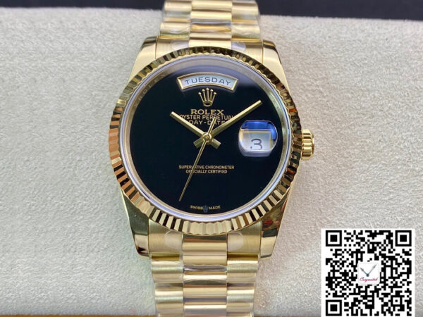Rolex Day Date 36MM BP Factory Double Calendar Black Dial
