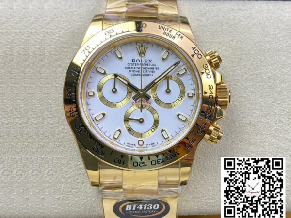 Rolex Daytona M116508-0001 BT Factory Yellow Gold White Dial