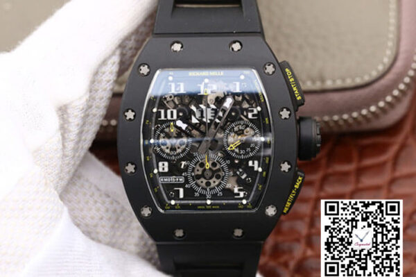 Richard Mille RM-011 KV Factory Carbon Fiber Black Strap