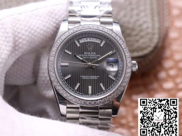 Rolex Day-Date M228349RBR-0008 EW Factory White Gold Grey Dial