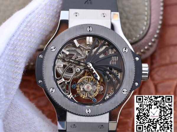 Hublot Big Bang Hollow Tourbillon Ceramic Bezel Skeleton Dial