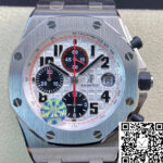 Audemars Piguet Royal Oak Offshore Panda 26170ST.OO.D101CR.02 Black Leather Strap JF Factory V2 White Dial