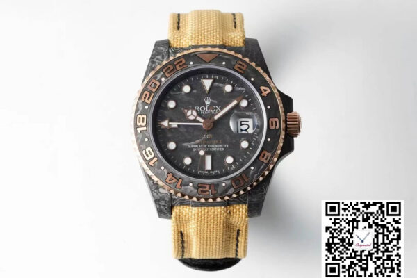Rolex GMT-MASTER II Diw Carbon Fiber Yellow Fabric Strap
