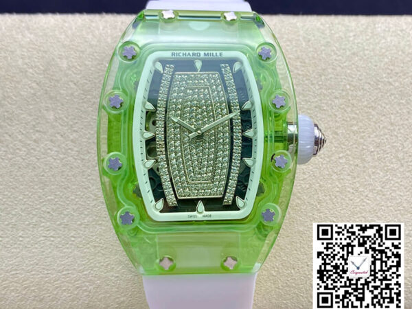Richard Mille RM07-02 Pink Lady Sapphire RM Factory White Rubber Strap