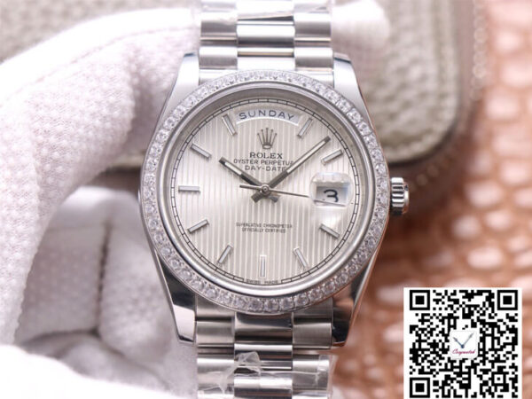 Rolex Day-Date M228349RBR-0007 EW Factory Silver Dial