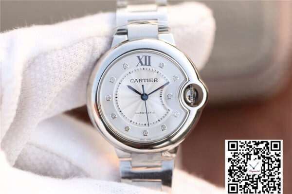 Ballon Bleu De Cartier WE902074 V6 Factory Diamond Silverr Dial
