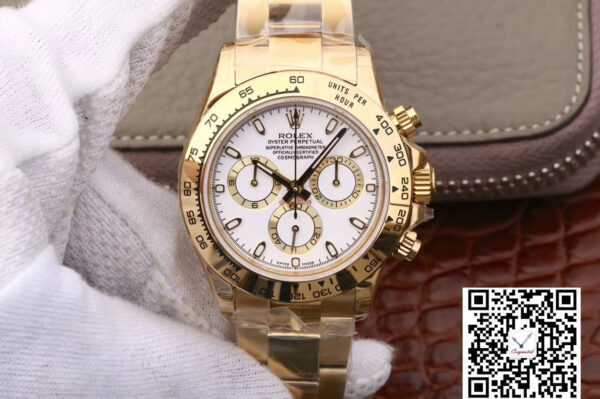 Rolex Daytona Cosmograph M116508-0001 JH Factory Yellow Gold White Dial