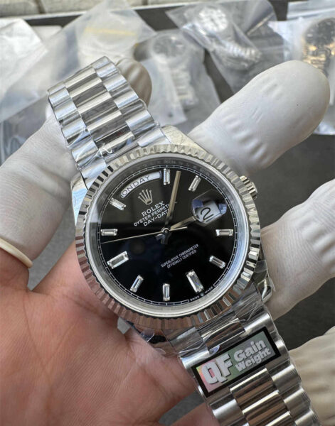 Rolex Day-Date 228239 Black Dial QF Factory Super Clone