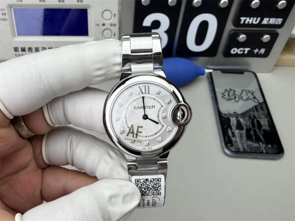 Cartier Ballon Bleu AF Factory 33mm Silver Dial Super Clone