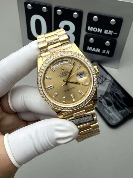 QF Factory Rolex Day-Date 2836 Ice Blue Dial 36mm 1:1 Super Clone